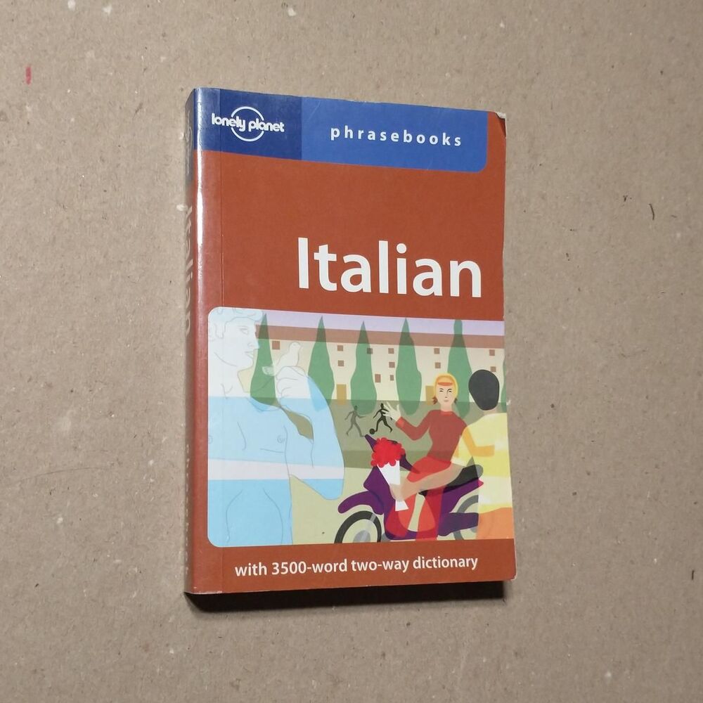 Italian Lonely Planet Phrasebook with 3500 word two way dictionary.